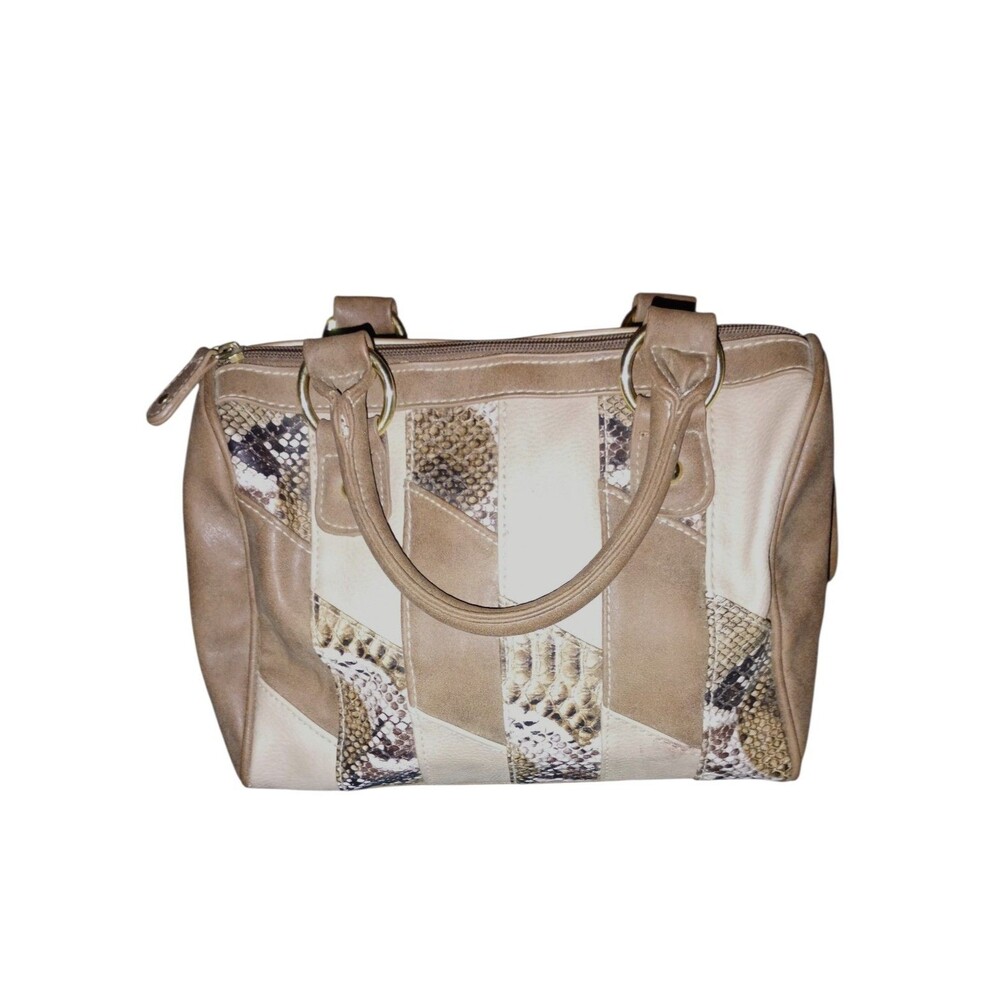 Vintage-Style Patchwork Satchel Handbag